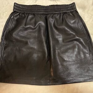 Babaton leather Black Mini Skirt
